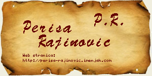 Periša Rajinović vizit kartica